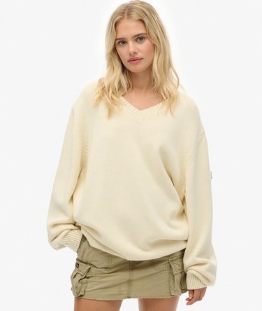 Maglione oversize con scollo a V Image 1