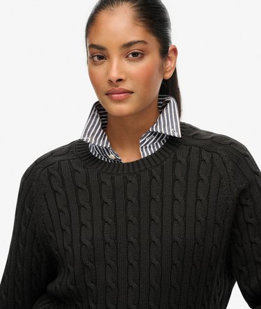 Slouchy Cable Knit Jumper Image 4