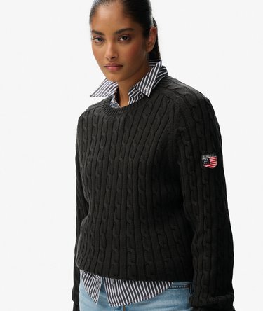 Slouchy Cable Knit Jumper Image 3