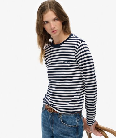 Essential Logo Stripe Long Sleeve Top Image 2