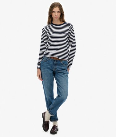 Essential Logo Stripe Long Sleeve Top Image 3