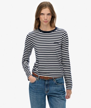 Essential Logo Stripe Long Sleeve Top Image 1