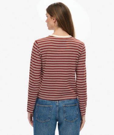 Essential Logo Stripe Langarmshirt Image 5