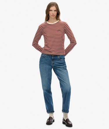 Essential Logo Stripe Langarmshirt Image 3