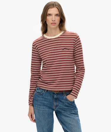 Essential Logo Stripe Langarmshirt Image 1