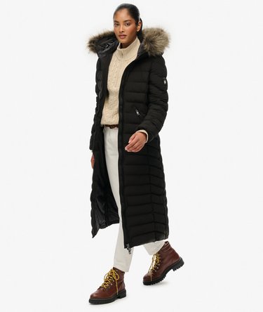 Fuji Faux Fur Hooded Longline Image 7