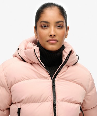 Hooded Sports Puffer Jacket Image 4