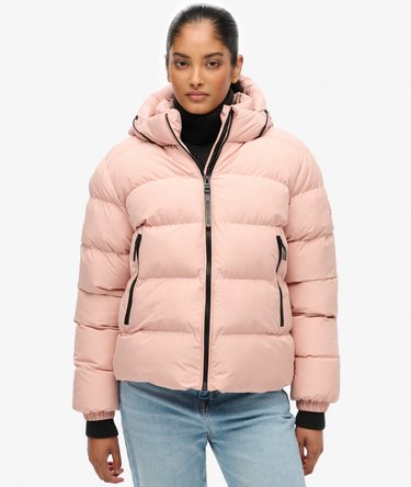 Hooded Sports Puffer Jacket Image 6