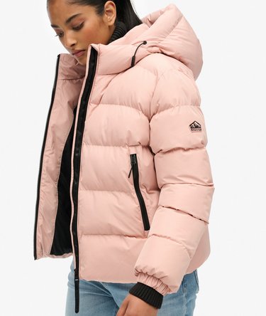 Hooded Sports Puffer Jacket Image 2