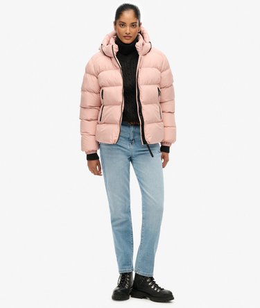 Hooded Sports Puffer Jacket Image 3
