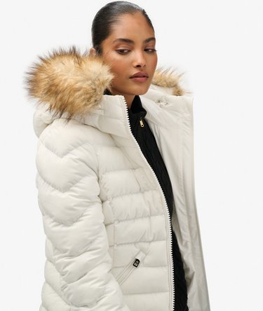 Fuji Faux Fur Hood Padded Jacket Image 2