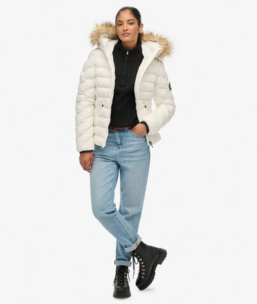 Fuji Faux Fur Hood Padded Jacket Image 3