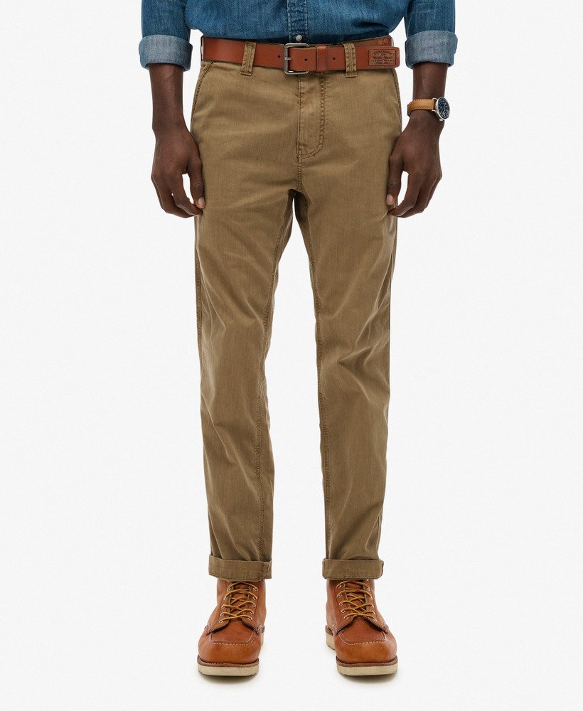 mens Utility Chino Trousers in Tan Khaki | Superdry CA-EN