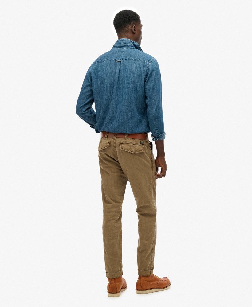 mens Utility Chino Trousers in Tan Khaki | Superdry CA-EN