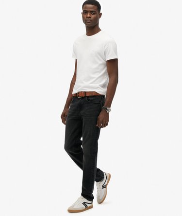 Vintage slimfit jeans van biologisch katoen met rechte pijpen Image 5
