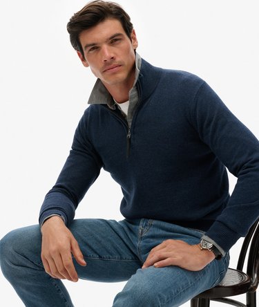 Essentials Cotton Half Zip Jumper Image 2
