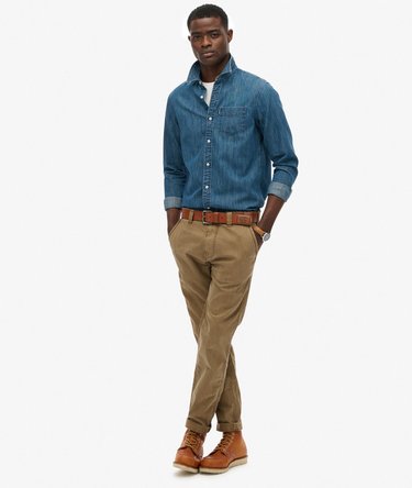 Essential Long Sleeve Denim Shirt Image 3