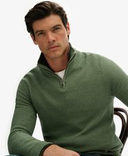 Cotton Texture Half-Zip Jumper