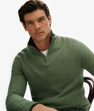 Cotton Texture Half-Zip Jumper Image 2