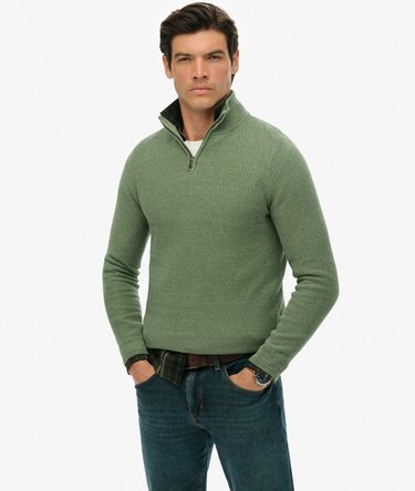 Cotton Texture Half-Zip Jumper Image 1