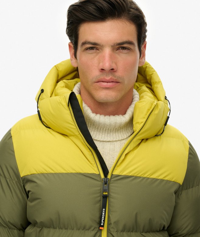 Colourblock Hooded Puffer Jacket