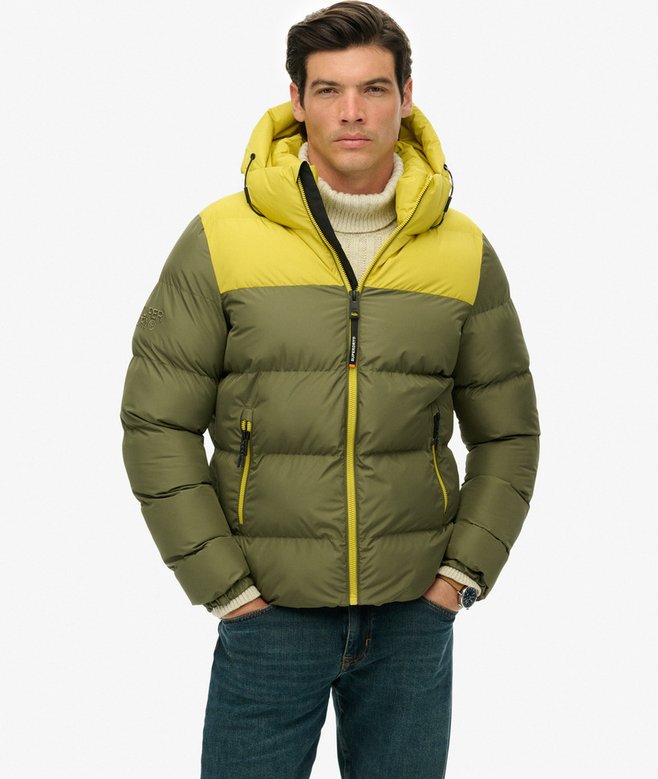 Colourblock Hooded Puffer Jacket