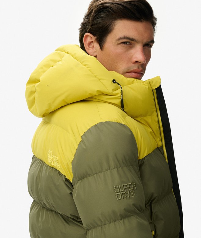 Colourblock Hooded Puffer Jacket