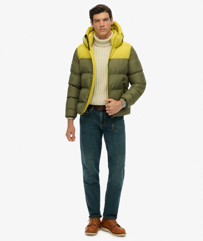 Colourblock Hooded Puffer Jacket