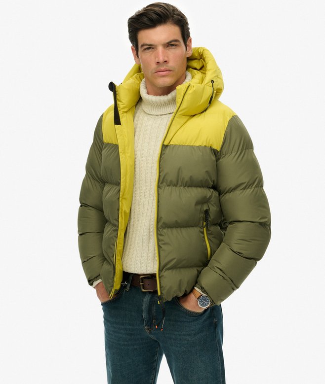 Colourblock Hooded Puffer Jacket
