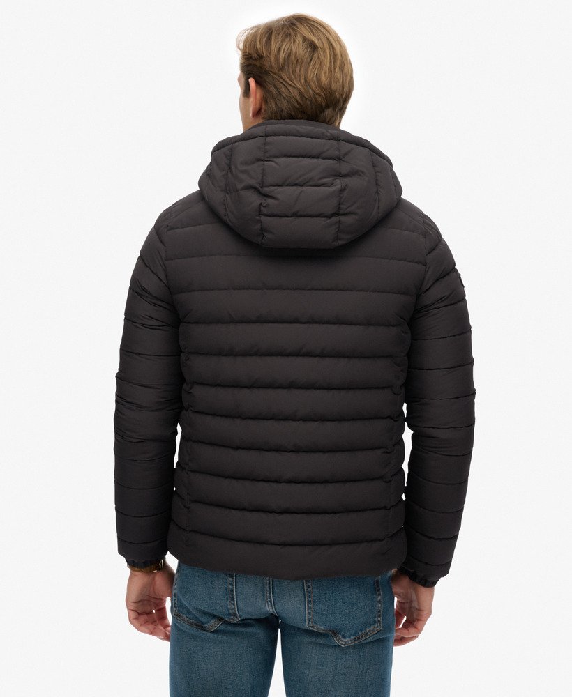 mens Hooded Fuji Padded Jacket in Black | Superdry US