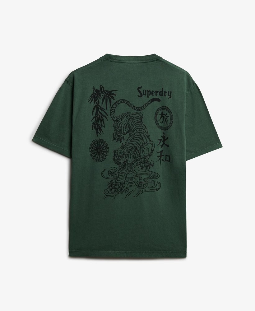 mens Tokyo Narrative Loose T-Shirt in ICE GREEN | Superdry US