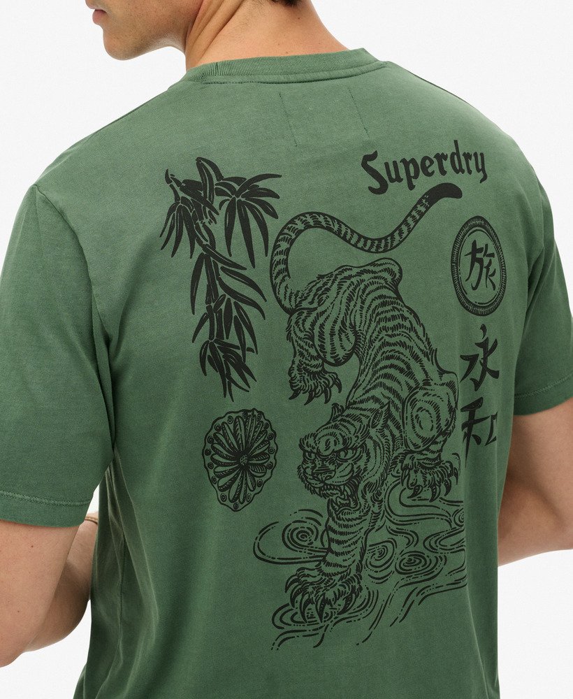 mens Tokyo Narrative Loose T-Shirt in ICE GREEN | Superdry US