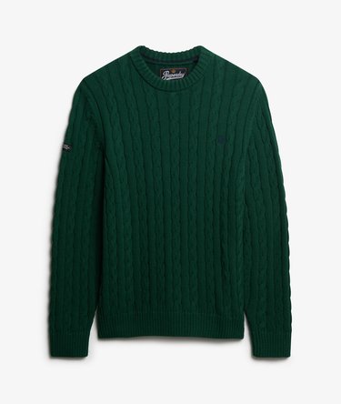 Cotton Cable Knit Crew Jumper Image 6