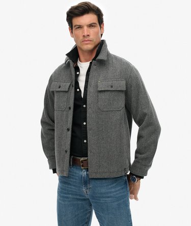 Merchant Herringbone Overshirt Image 1