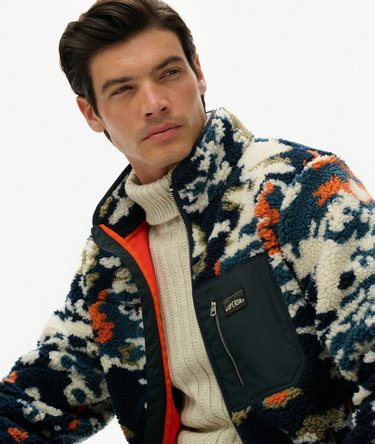 Printed Zip Through Fleece Image 2