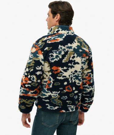 Printed Zip Through Fleece Image 5