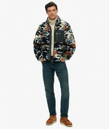 Printed Zip Through Fleece Image 3