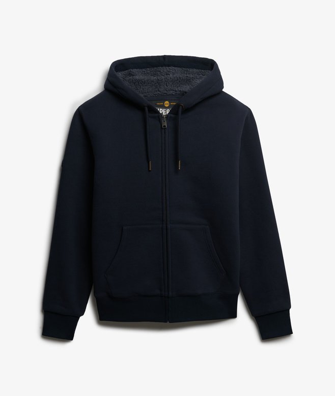 Sweat à Capuche SUPERDRY Femme - Bleu Marine, Taille UK14, Intégral Zippé
