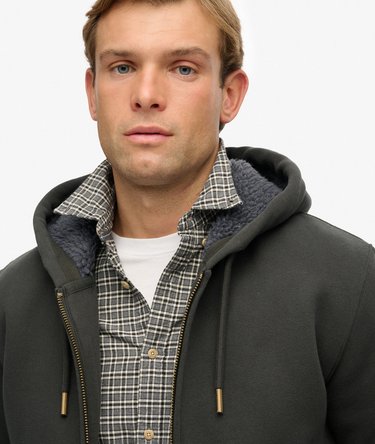 Borg Lined Zip Hoodie Image 4