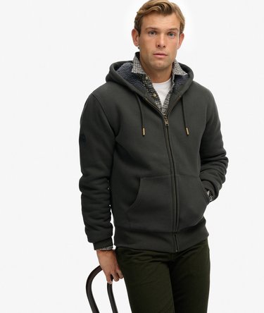 Borg Lined Zip Hoodie Image 2
