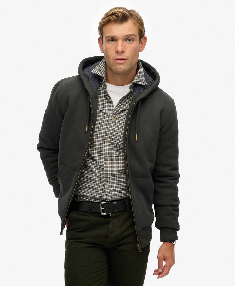 Superdry Felpa Con Cerniera Integrale E Fodera In Borg – Manica Lunga – Taglia M – Comfort E Caldo