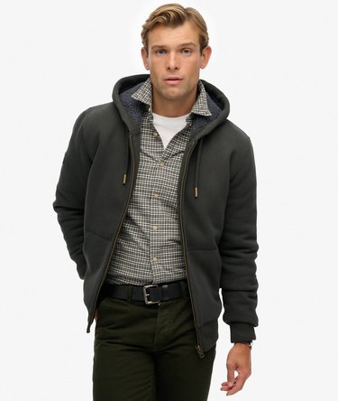 Borg Lined Zip Hoodie Image 1