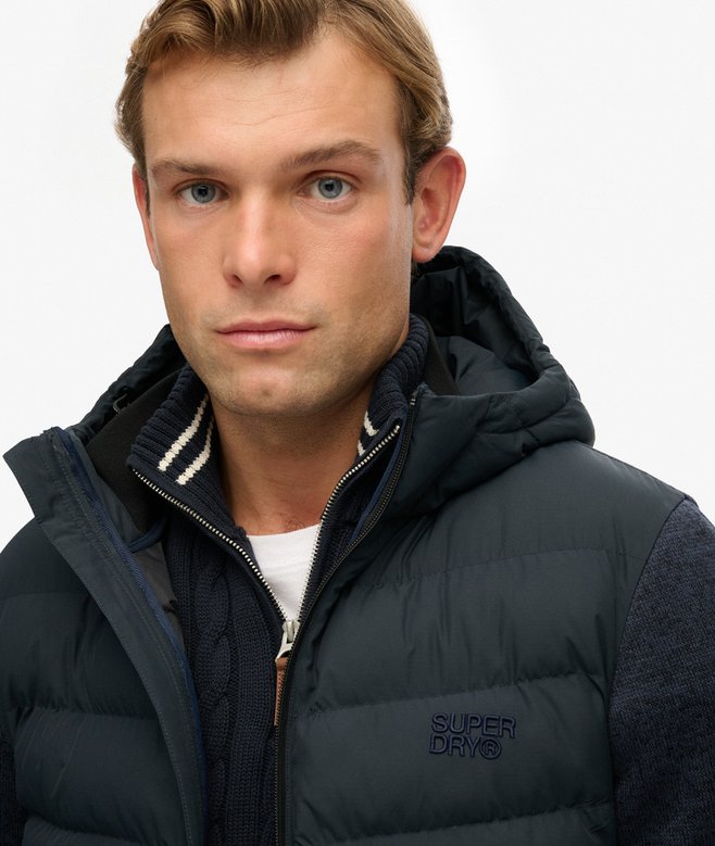 Hooded Storm Knit Hybrid Jacket