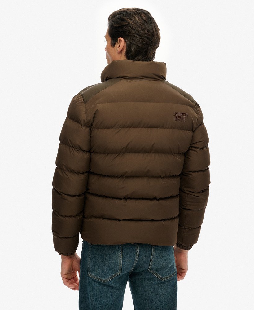 mens Sports Puffer Jacket in Slate Brown | Superdry US