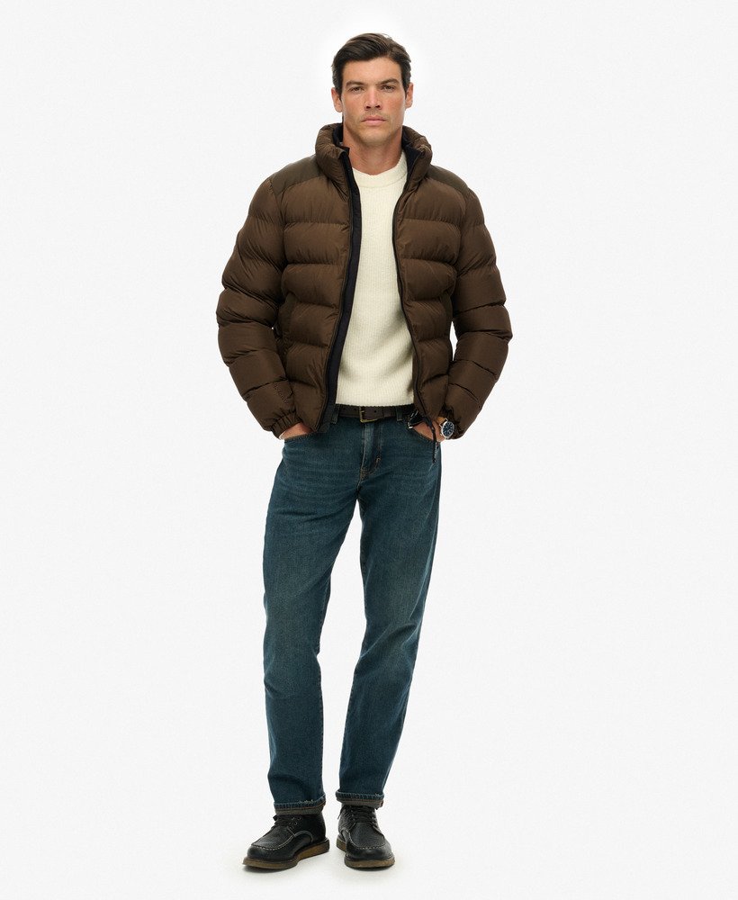 mens Sports Puffer Jacket in Slate Brown | Superdry US