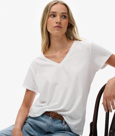 Studios slub T-shirt met borduursel Image 2