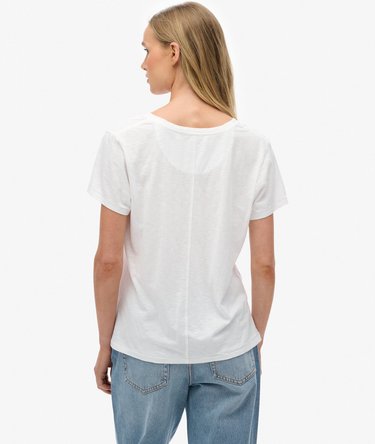 Studios slub T-shirt met borduursel Image 5
