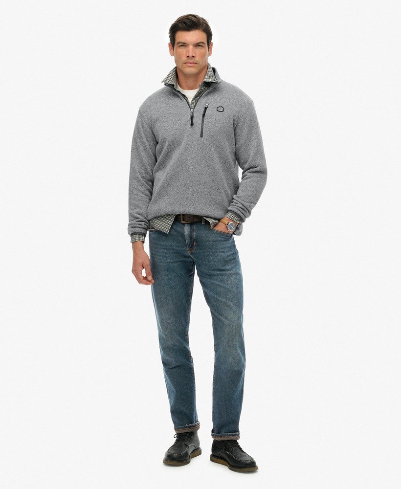 mens Storm Fleece Half Zip Jumper in STORM LIGHT GREY GRIT