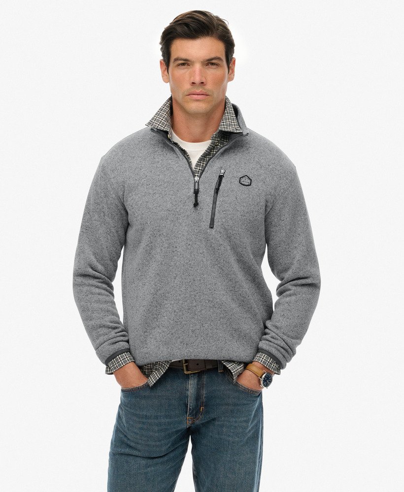 mens Storm Fleece Half Zip Jumper in STORM LIGHT GREY GRIT
