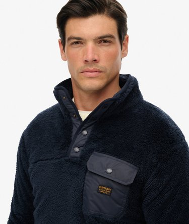 High Pile Fleece Henley Jumper Image 4